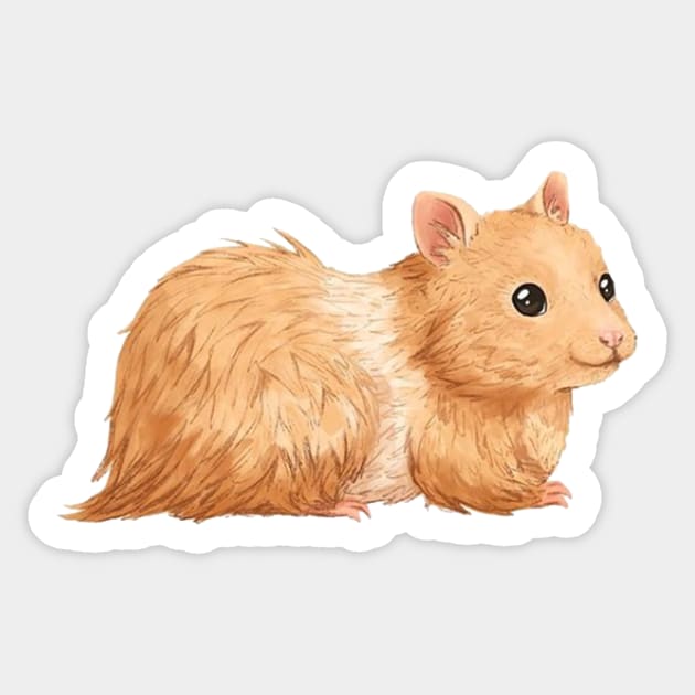 Blonde Teddybear Syrian Hamster Cartoon Sticker by PaperRain